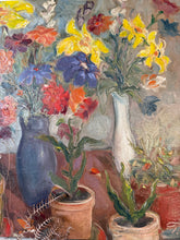 Load image into Gallery viewer, Bright Vibrant French Floral Vintage Oil on Canvas
