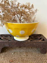 Load image into Gallery viewer, Sunshine Yellow Vintage Polka Dot cafe au lait
