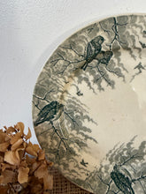 Load image into Gallery viewer, French Sarreguimes ‘Neige’ Green Transferware Plate
