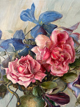 Load image into Gallery viewer, Stunning Roses, Sweet Pea &amp; Clematis Oil Painting
