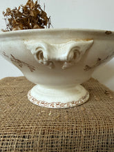 Load image into Gallery viewer, French Neutral Wide Footed Transferware Soupiere
