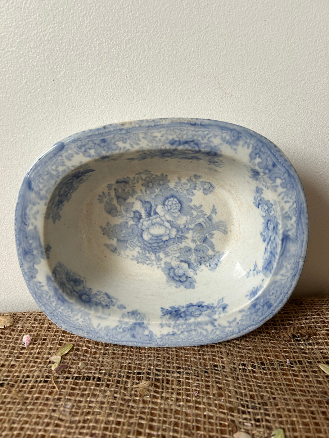 Vintage Blue & White Floral Dish