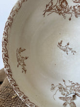 Load image into Gallery viewer, French Neutral Wide Footed Transferware Soupiere
