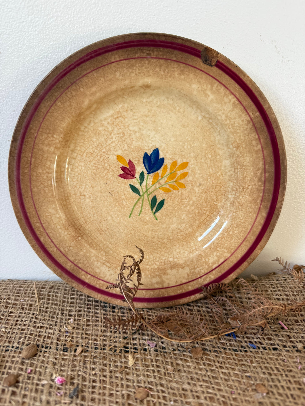 Beautiful Buttery Floral Plate