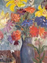 Load image into Gallery viewer, Bright Vibrant French Floral Vintage Oil on Canvas
