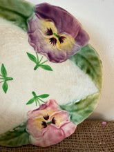 Load image into Gallery viewer, French Vintage Majolica Pansy Plate
