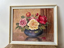 Load image into Gallery viewer, Fabulous Vintage Rose Oil Painting
