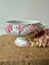 Load image into Gallery viewer, French Pink Ironstone Floral Soupiere
