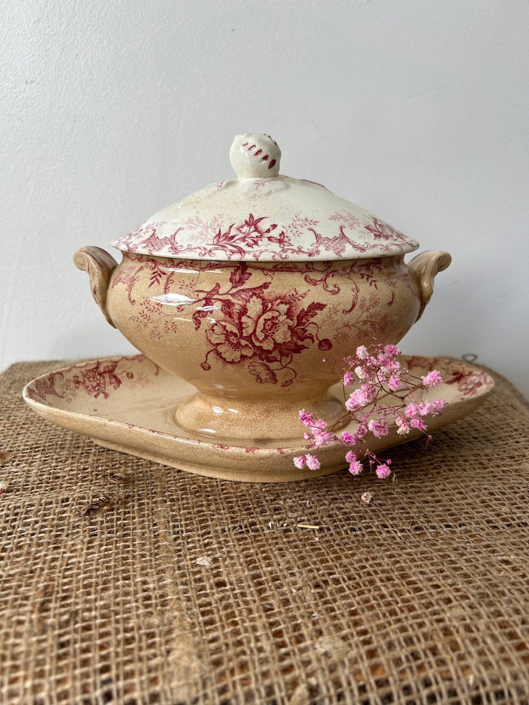 Pretty French Buttery Ironstone Pot