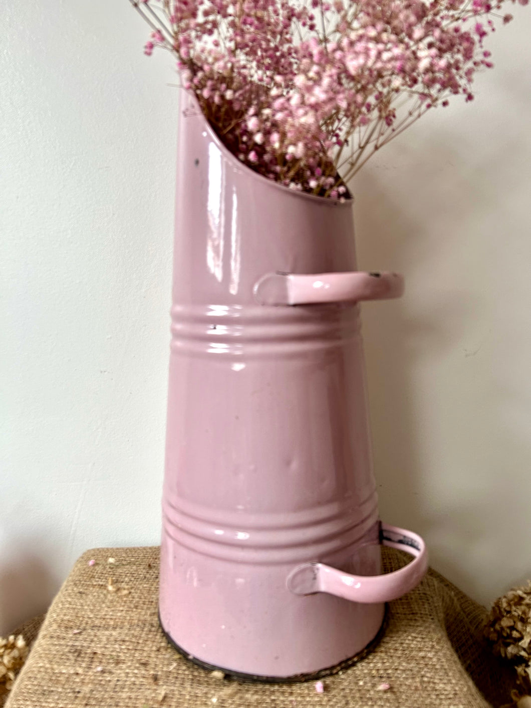 Pink Enamel Scuttle