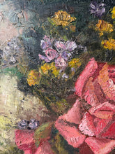 Load image into Gallery viewer, Stunning Vintage Floral Oil Painting
