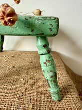 Load image into Gallery viewer, Beautiful Chippy Green Victorian Stool
