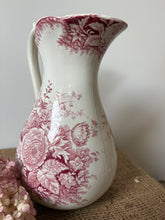 Load image into Gallery viewer, French Sarreguimes Pink Transferware Pitcher

