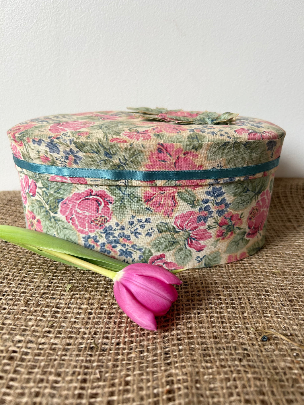 Pretty French Fabric Covered Box