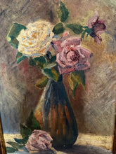 Load image into Gallery viewer, Stunning French Rose Floral Vintage Oil Painting
