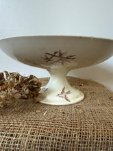 Load image into Gallery viewer, French Vintage Large Brown Transferware Raised Compote
