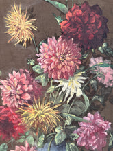 Load image into Gallery viewer, French Antique Dahlias Floral Painted on Silk
