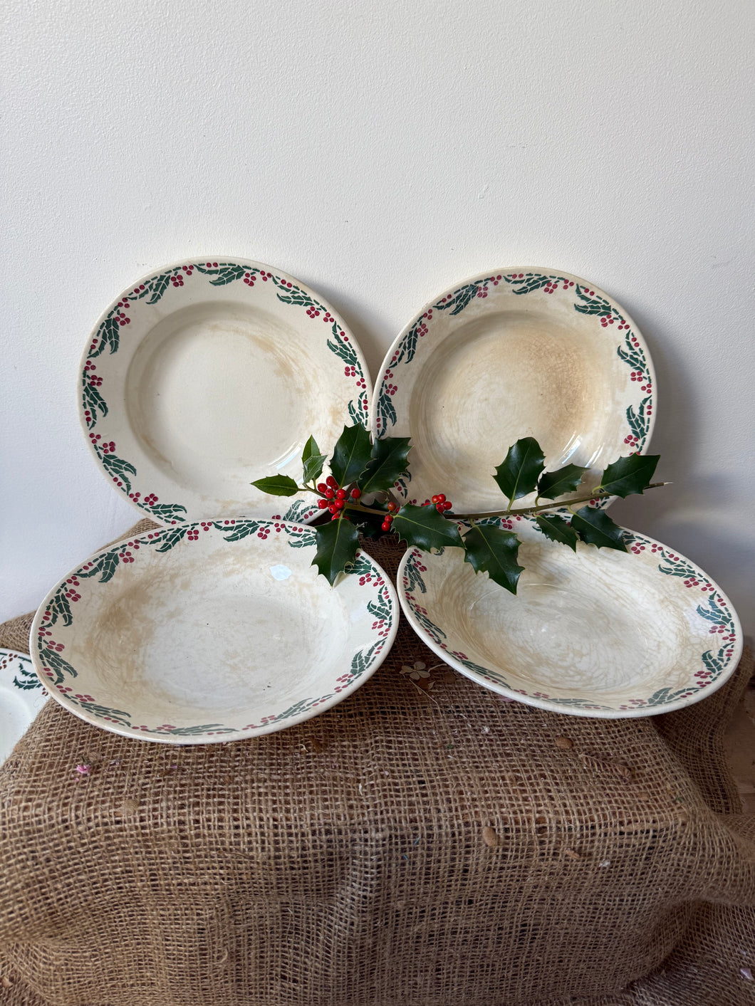 French Vintage Houx Dishes