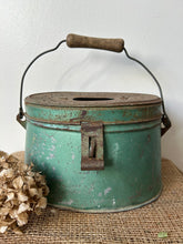 Load image into Gallery viewer, Chippy Green Galvanised French Bait Box
