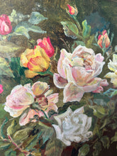 Load image into Gallery viewer, Vintage French Roses Oil on Board
