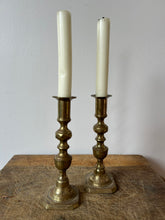 Load image into Gallery viewer, Pair of Brass Vintage Candlesticks
