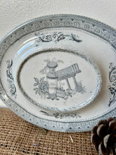 Load image into Gallery viewer, Grey Ironstone Oval Raised Platter
