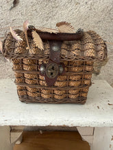 Load image into Gallery viewer, French Vintage Petit Leather Handled Panier
