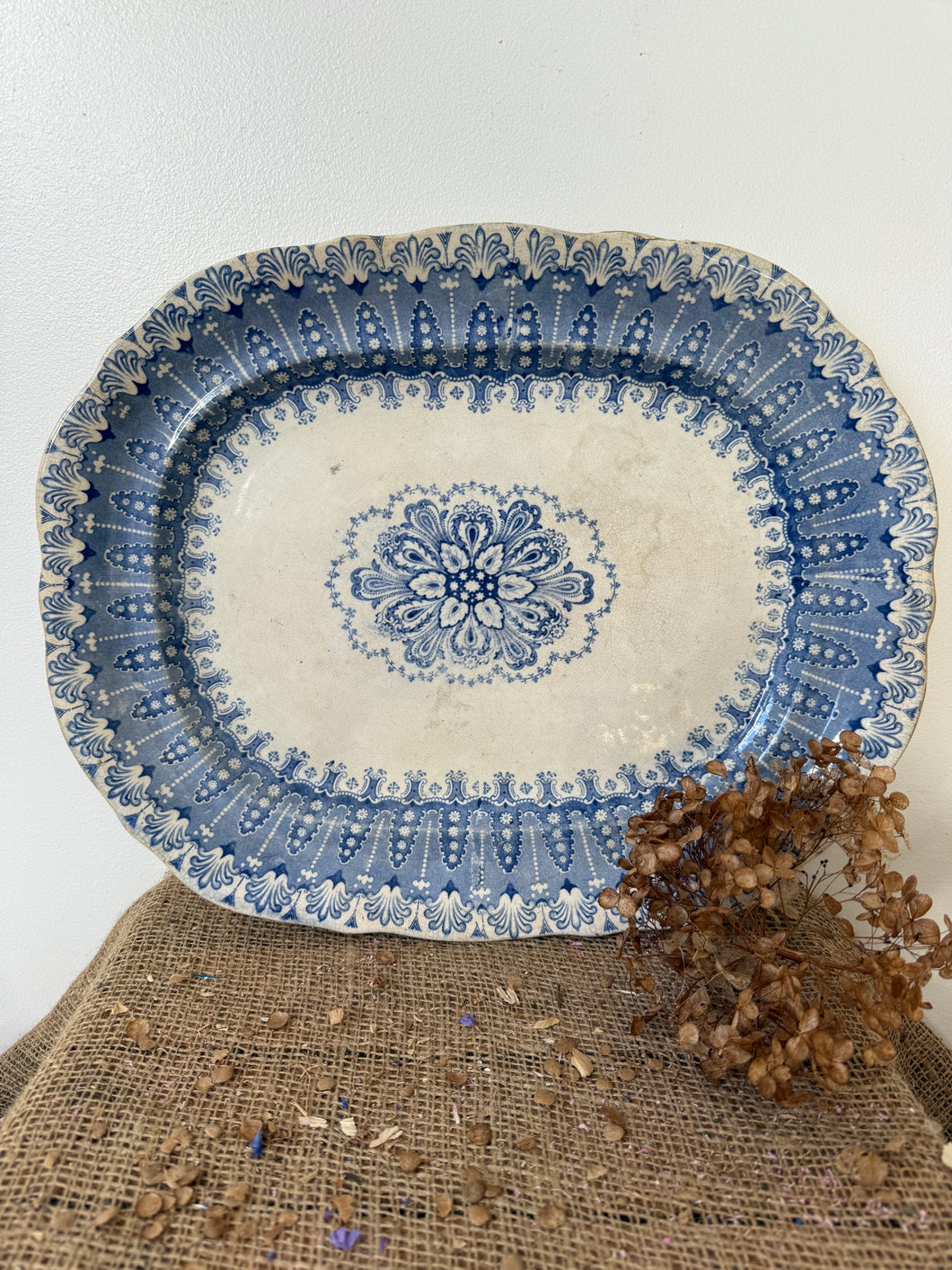 Fabulous Large Blues Oval Platter