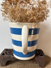 Load image into Gallery viewer, Buttery Blue &amp; White Striped Milk Jug
