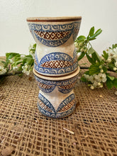 Load image into Gallery viewer, French Blue and Brown Transferware Vintage Eggcup
