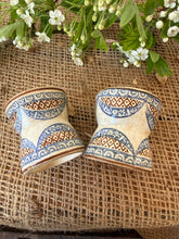 Load image into Gallery viewer, French Blue and Brown Transferware Vintage Eggcup
