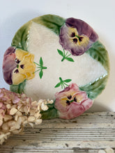 Load image into Gallery viewer, French Vintage Majolica Pansy Plate

