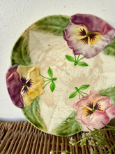 Load image into Gallery viewer, French Majolica Vintage Pansy Plate
