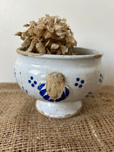 Load image into Gallery viewer, Chippy Blue and White Stoneware Pot
