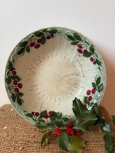 Load image into Gallery viewer, French Vintage Green and Red Berried Stapled Bowl
