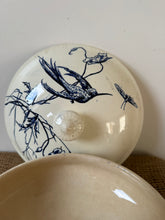 Load image into Gallery viewer, Most Beautiful Rare Bird Dark Blue Transferware Soupiere
