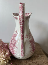 Load image into Gallery viewer, French Sarreguimes Pink Transferware Pitcher
