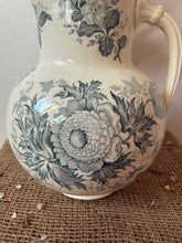 Load image into Gallery viewer, Stunning French Transferware Large Green Grey Ironstone Jug
