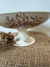 Load image into Gallery viewer, French Vintage Large Brown Transferware Raised Compote
