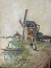 Load image into Gallery viewer, Gorgeous Antique Windmills Landscape Oil on Canvas
