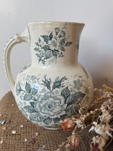 Load image into Gallery viewer, Stunning French Transferware Large Green Grey Ironstone Jug
