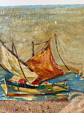 Load image into Gallery viewer, French Vintage Sailing Boat Oil on Canvas

