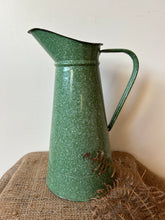 Load image into Gallery viewer, French Green Enamel Jug
