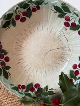 Load image into Gallery viewer, French Vintage Green and Red Berried Stapled Bowl
