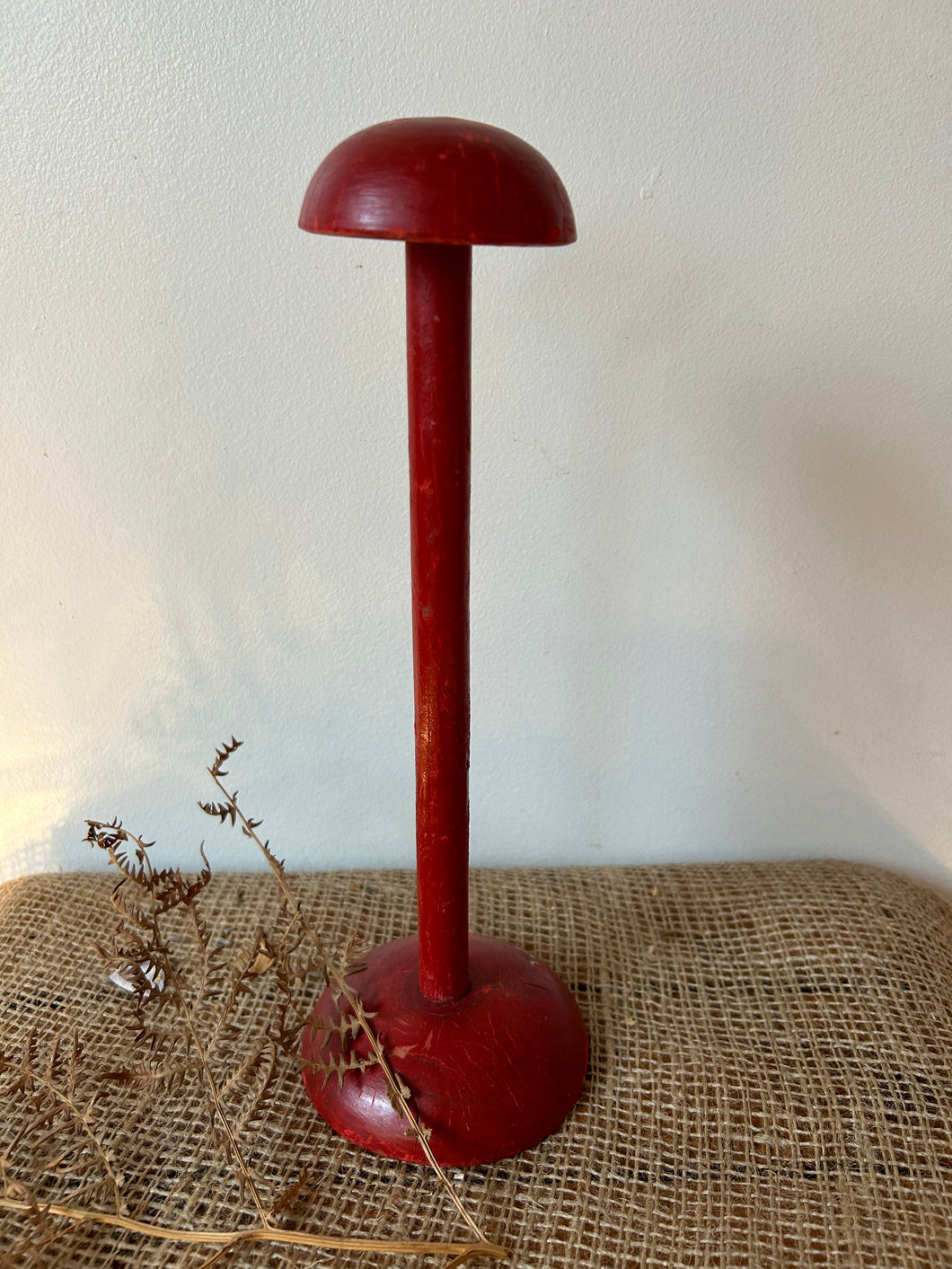 Red Vintage French Wooden Hat Stand