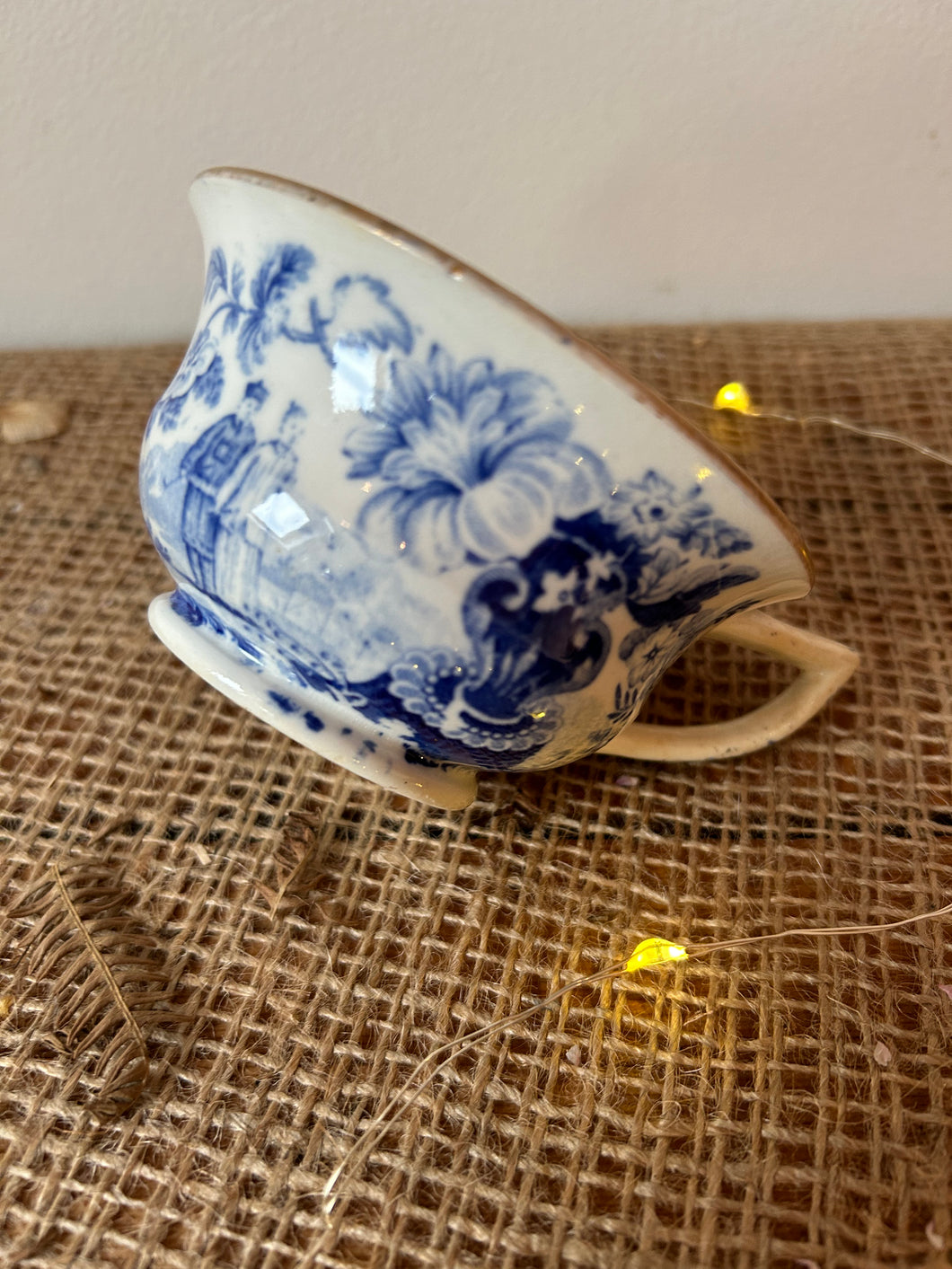 Pretty Blue and White Transferware Teacup