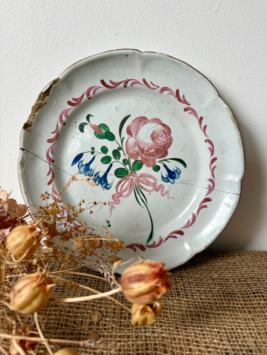 French Antique Stapled Plate