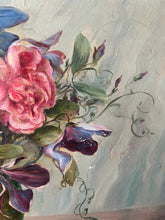 Load image into Gallery viewer, Stunning Roses, Sweet Pea &amp; Clematis Oil Painting
