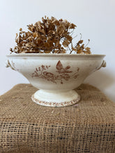 Load image into Gallery viewer, French Neutral Wide Footed Transferware Soupiere
