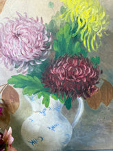 Load image into Gallery viewer, French Antique Dahlia Oil on Canvas

